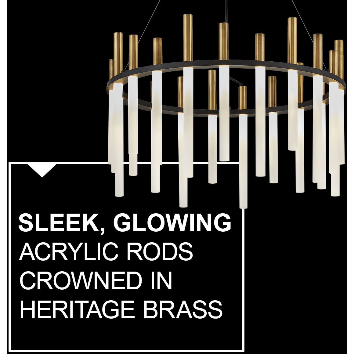 Echo LED 26 inch Black Chandelier Ceiling Light