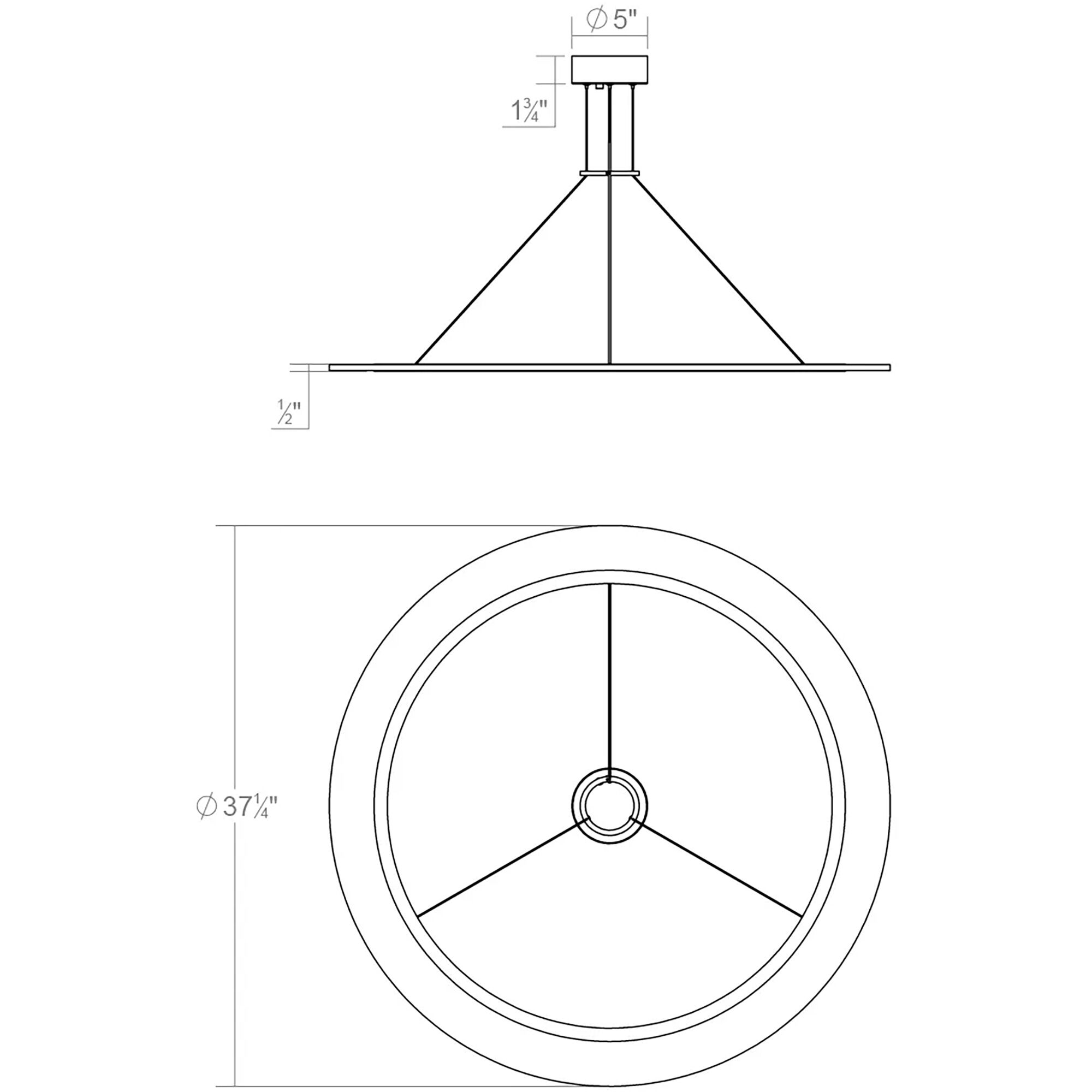 Arctic Rings LED 38 inch Satin Black Ring Pendant Ceiling Light