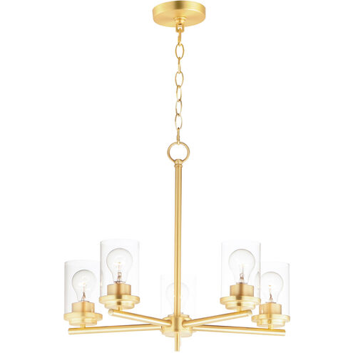 Corona 5 Light 22 inch Satin Brass Single-Tier Chandelier Ceiling Light in Clear