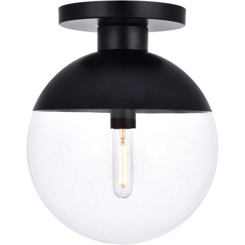 Eclipse 1 Light 12 inch Black Flush Mount Ceiling Light