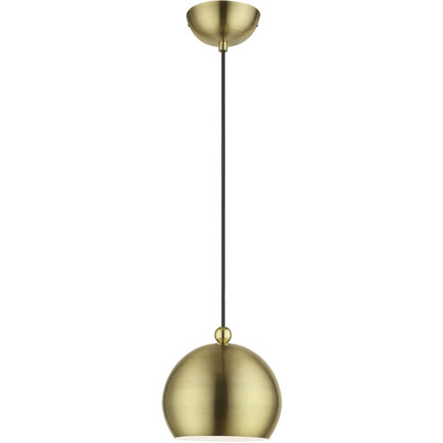 Stockton 1 Light 8 inch Antique Brass with Polished Brass Accents Mini Pendant Ceiling Light, Globe