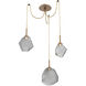 Gem LED 17 inch Novel Brass Swag Multi-Pendant Ceiling Light in Smoke, 2700K LED