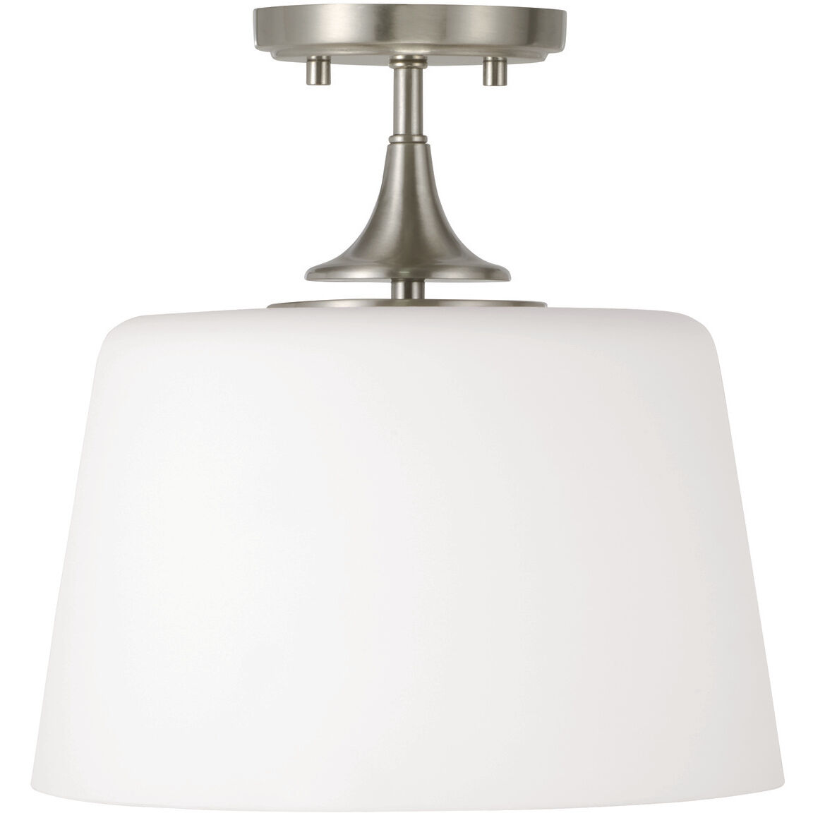 Presley 1 Light 11.75 inch Brushed Nickel Semi-Flush Mount Ceiling Light, Convertible Dual Mount