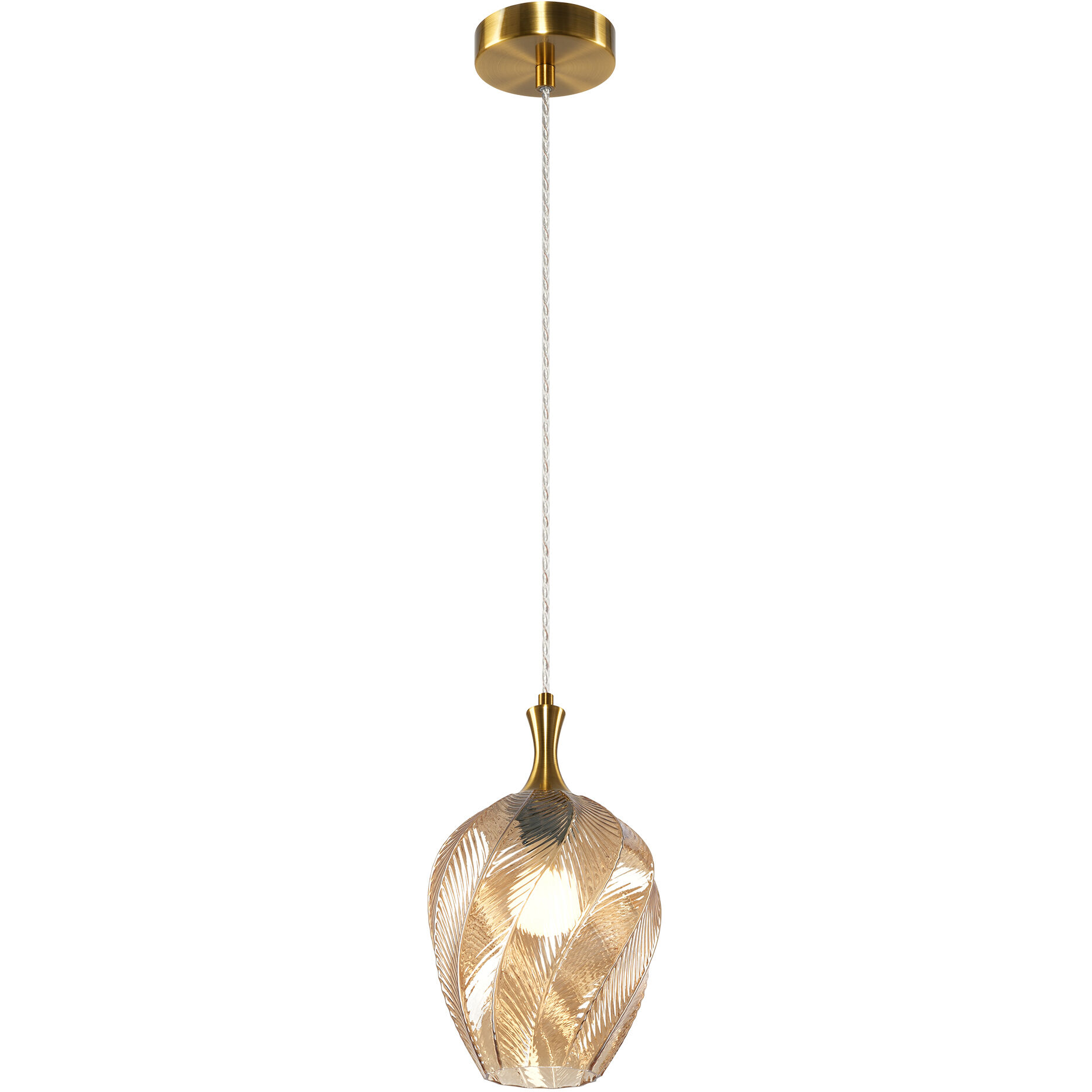 Eesha 1 Light 7.88 inch Aged Gold Brass and Amber Glass Pendant Ceiling Light