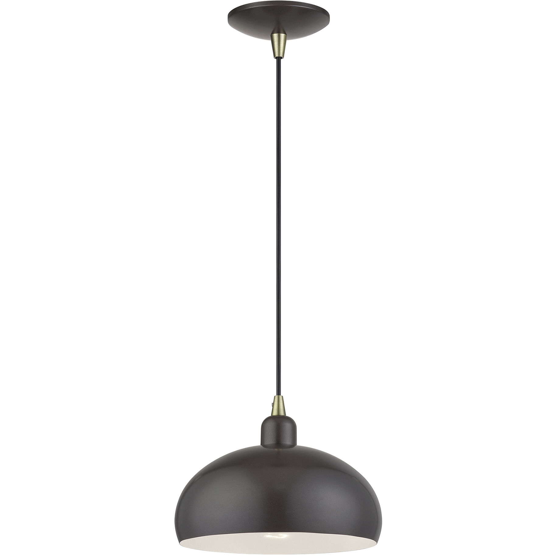 Domma 1 Light 10 inch English Bronze with Antique Brass Accents Pendant Ceiling Light