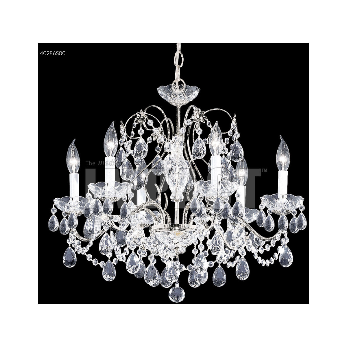 Regalia 6 Light 24 inch Silver Crystal Chandelier Ceiling Light