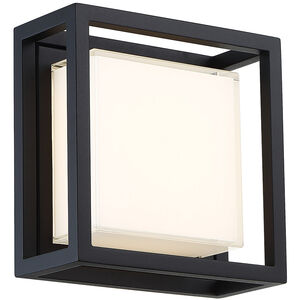 Framed LED 8 inch Black Outdoor Wall Light in 8in.