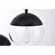 Eclipse 3 Light 18 inch Black Pendant Ceiling Light