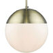 Dixon Pendant Ceiling Light in Aged Brass, Large
