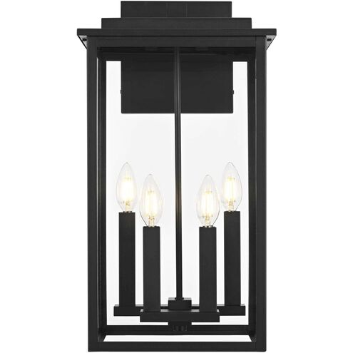 Kaysen 4 Light 21 inch Black Outdoor Wall Sconce