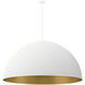 Elias 10 Light 59 inch Matte White with Champagne Gold interior Pendant Ceiling Light in 59" D x 59" W x 30.5" H, EVOLV