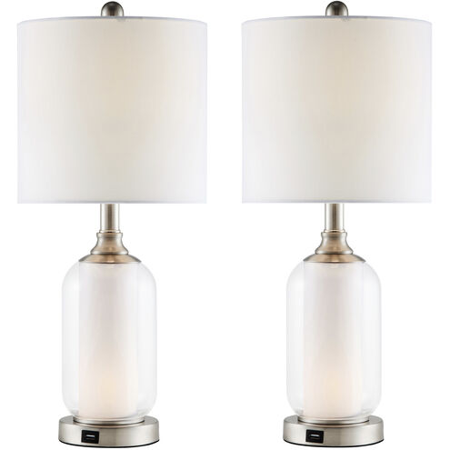Garton 22.25 inch 60 watt Nickel Table Lamp Portable Light