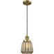 Franklin Restoration Chatham LED 6 inch Brushed Brass Mini Pendant Ceiling Light in Mercury, Franklin Restoration