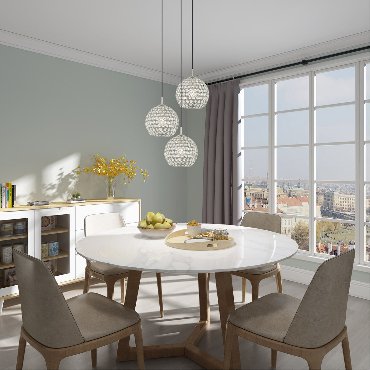 Cassandra 1 Light 9 inch Brushed Nickel Mini Pendant Ceiling Light