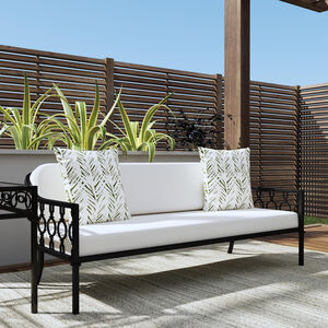 Southport Iron Upholstered Outdoor Sofa in Black