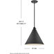 Arti 1 Light 15 inch Black Pendant Ceiling Light