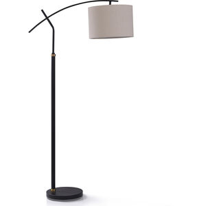 Dudley 60 inch 100.00 watt Black and Brass and Beige Floor Lamp Portable Light