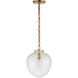 Thomas O'Brien Katie2 1 Light 10.5 inch Hand-Rubbed Antique Brass Acorn Pendant Ceiling Light in Clear Glass