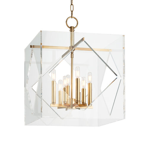 Travis 8 Light 20 inch Aged Brass Pendant Ceiling Light