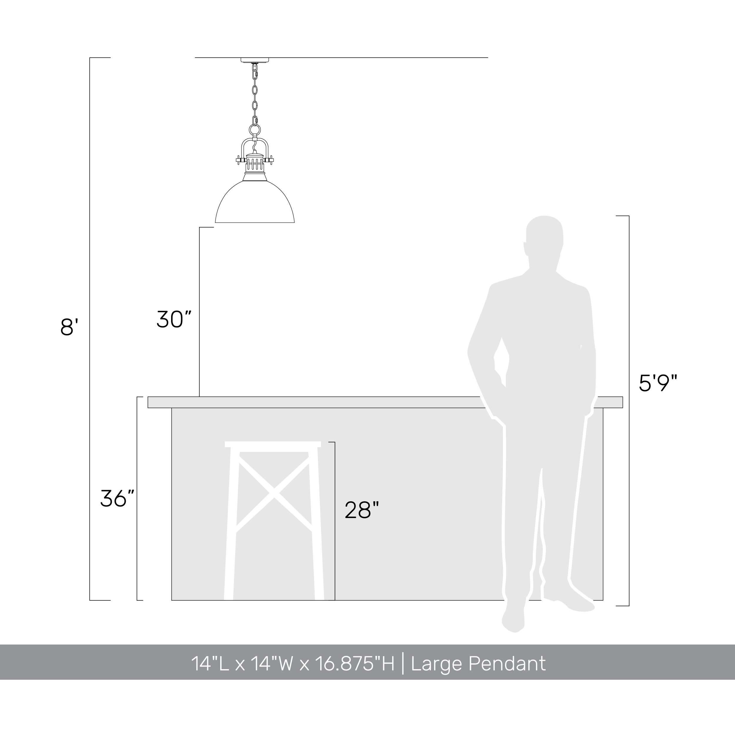 Yep Duncan Pendant Ceiling Light in Matte Black, Large