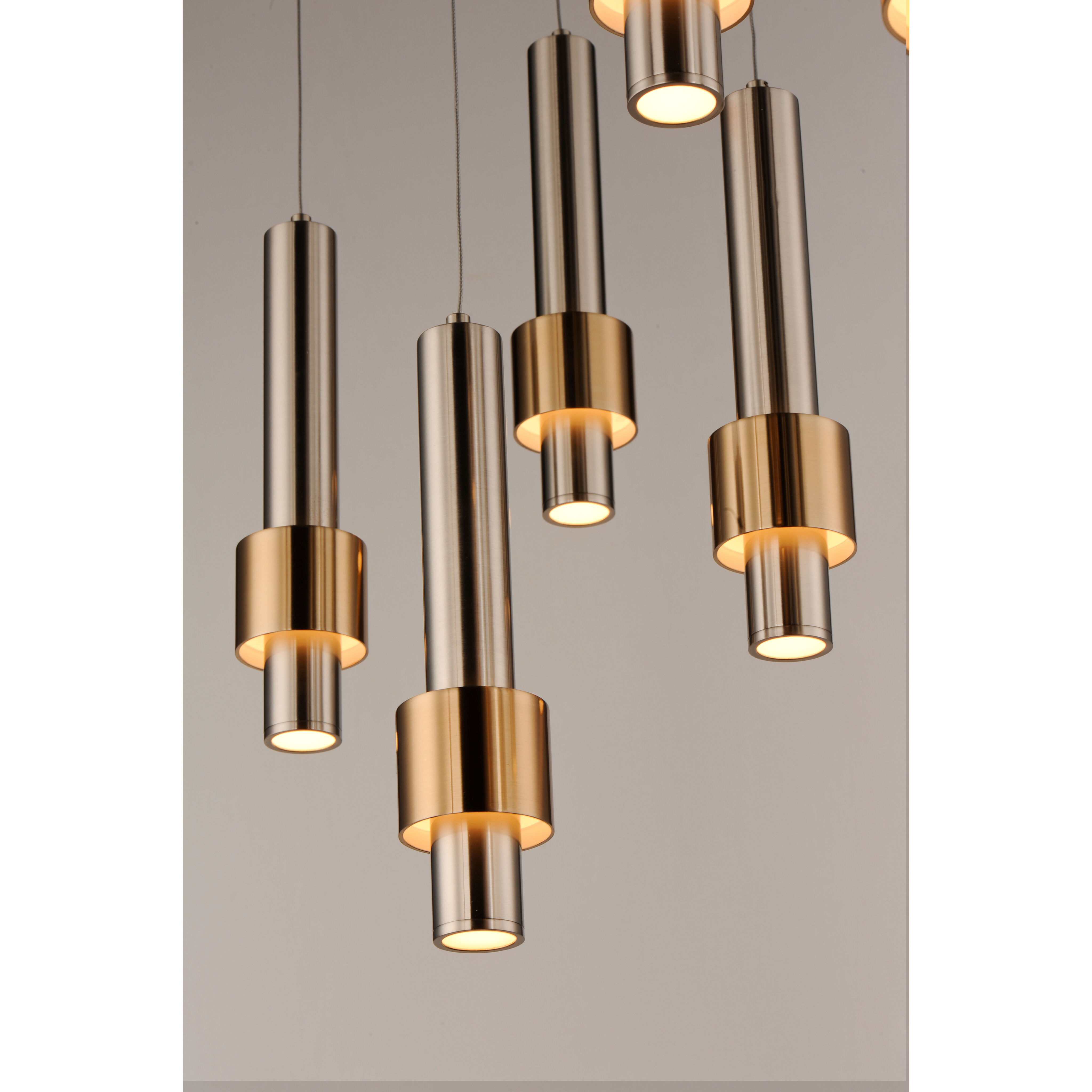 Reveal LED 18 inch Satin Nickel and Satin Brass Multi-Light Pendant Ceiling Light