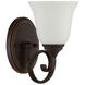 Barrett Place 1 Light 6 inch Mocha Bronze Wall Sconce Wall Light in White Frosted Glass