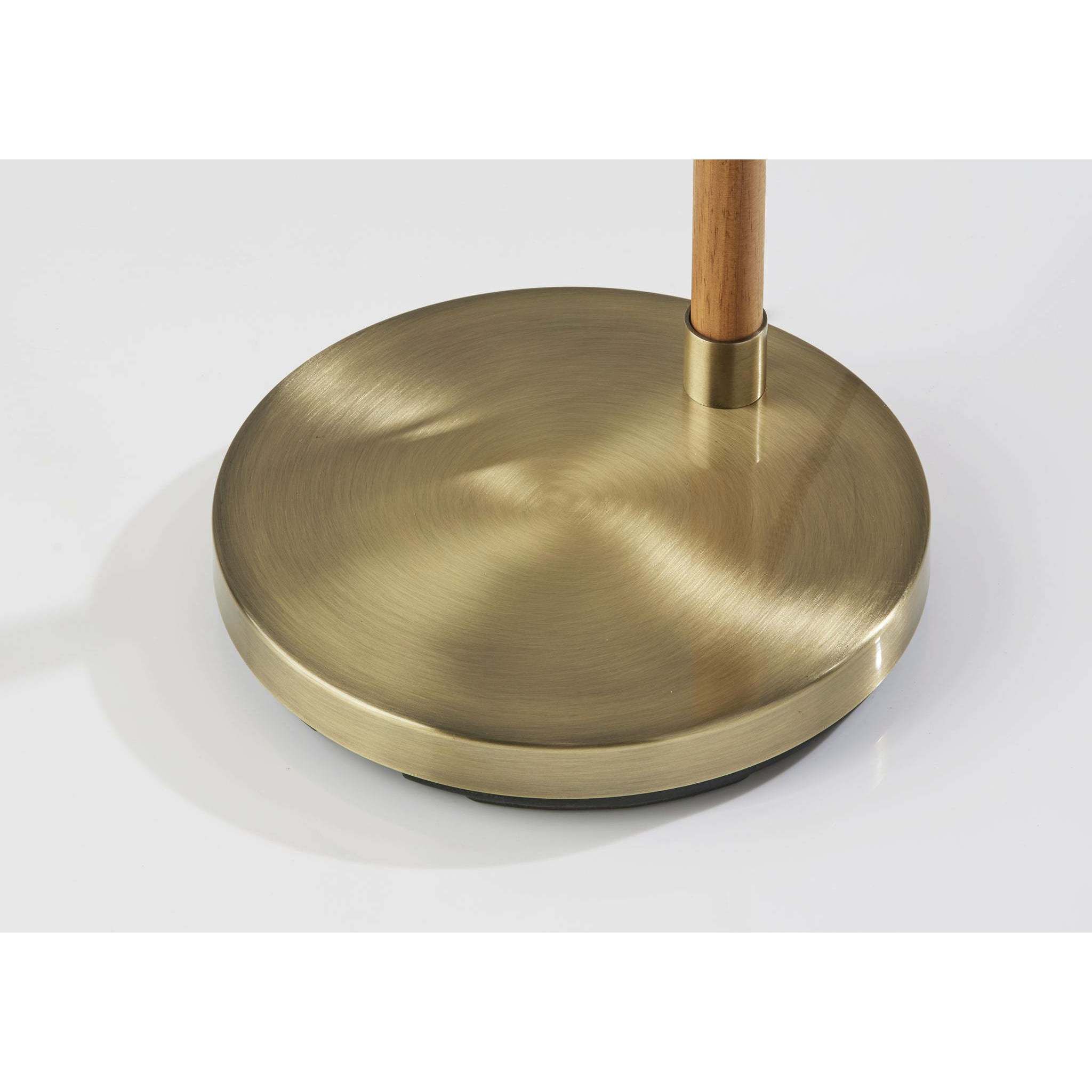 Bryn 58 inch 60 watt Natural Rubberwood and Antique Brass Floor Lamp Portable Light