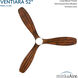 Ventiara 52 inch Coal with Distressed Koa Blades Flush Mount Indoor/Outdoor Ceiling Fan