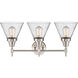 Caden 3 Light 26 inch Satin Nickel Bath Vanity Light Wall Light in Seedy Glass