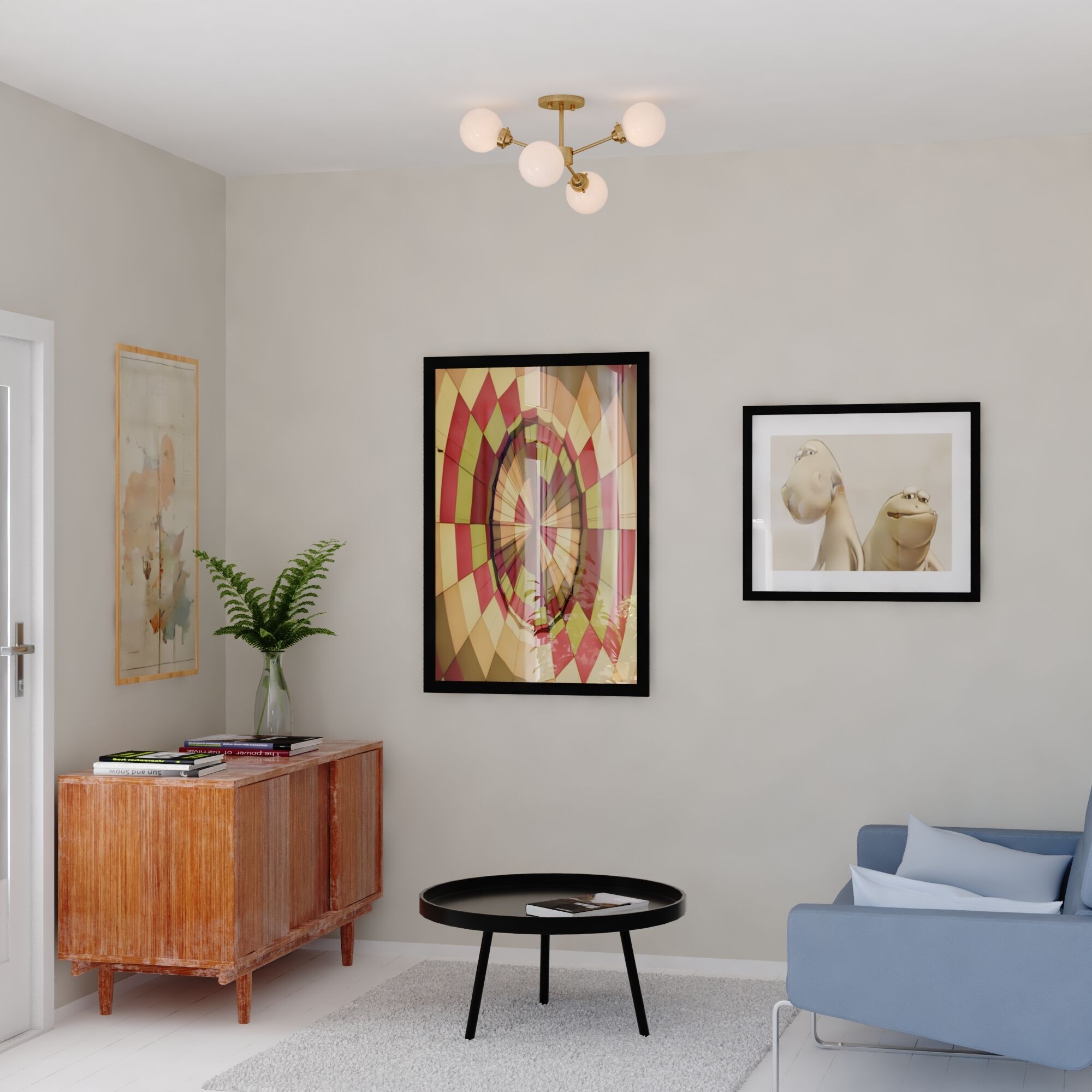 Orbit LED 20 inch Muted Brass Semi-Flush Mount Ceiling Light in 4