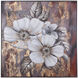 White Lilies Grey and Rust Red and and Gold Metallic Multi-color and Painted Wall Art