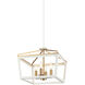 Mavonshire 4 Light 16 inch White and Aged Gold Brass Chandelier Ceiling Light