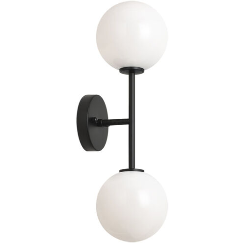 Novo Wall Sconce Wall Light in Black and Opal Glass