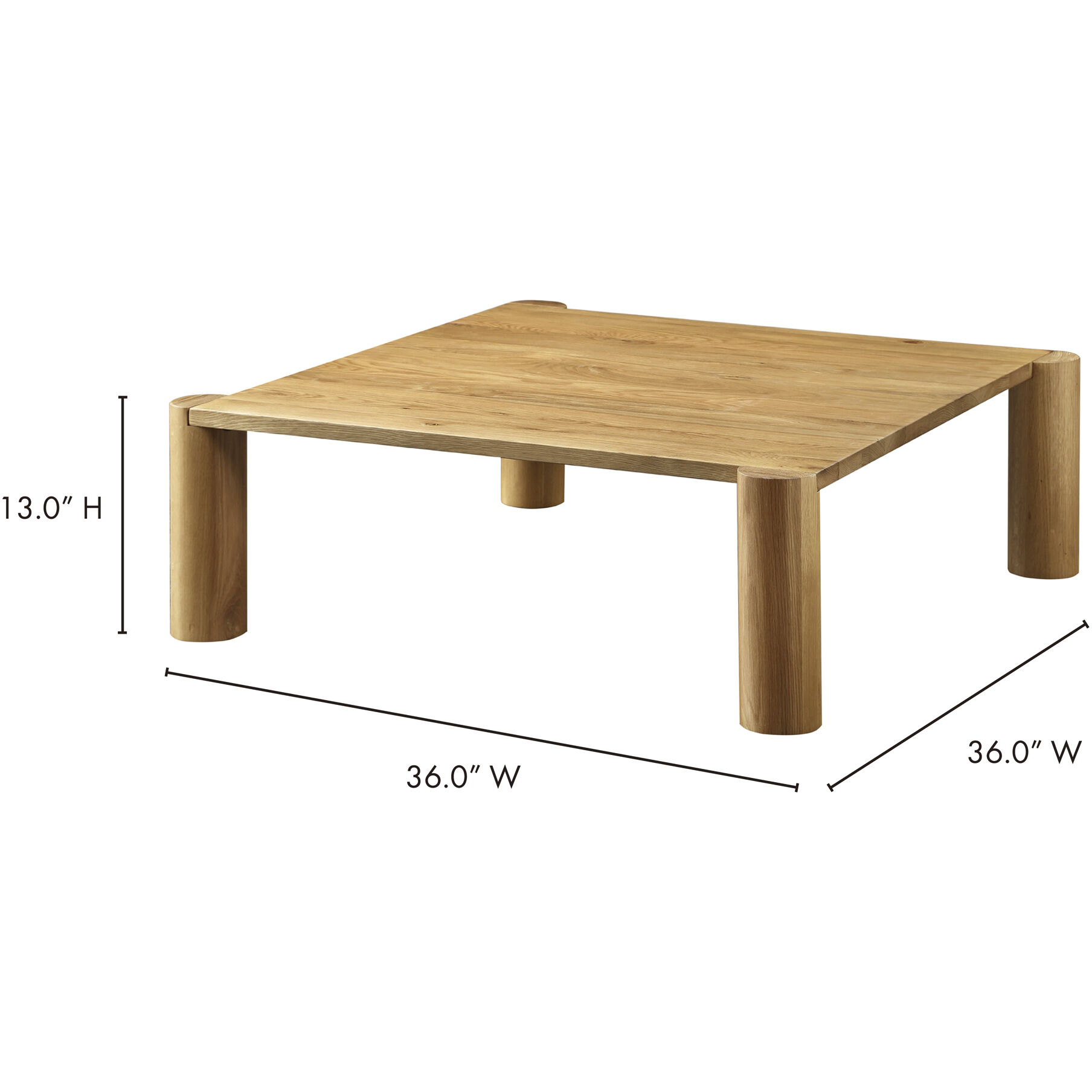 Post 36 X 36 inch White Coffee Table
