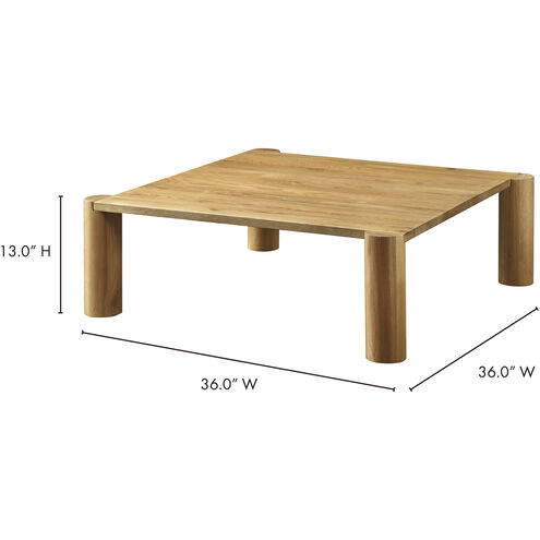 Post 36 X 36 inch White Oak Coffee Table