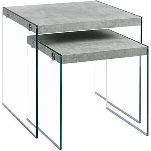 Cortland 20 X 20 inch Grey and Clear Nesting Table, 2-Piece Set