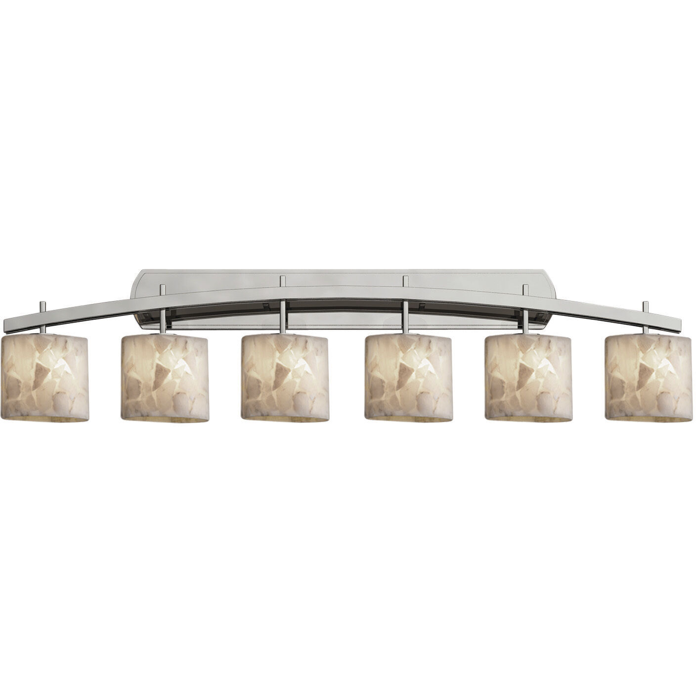 Alabaster Rocks 6 Light 56.5 inch Brushed Nickel Bath Bar Wall Light in Oval, Incandescent, Oval