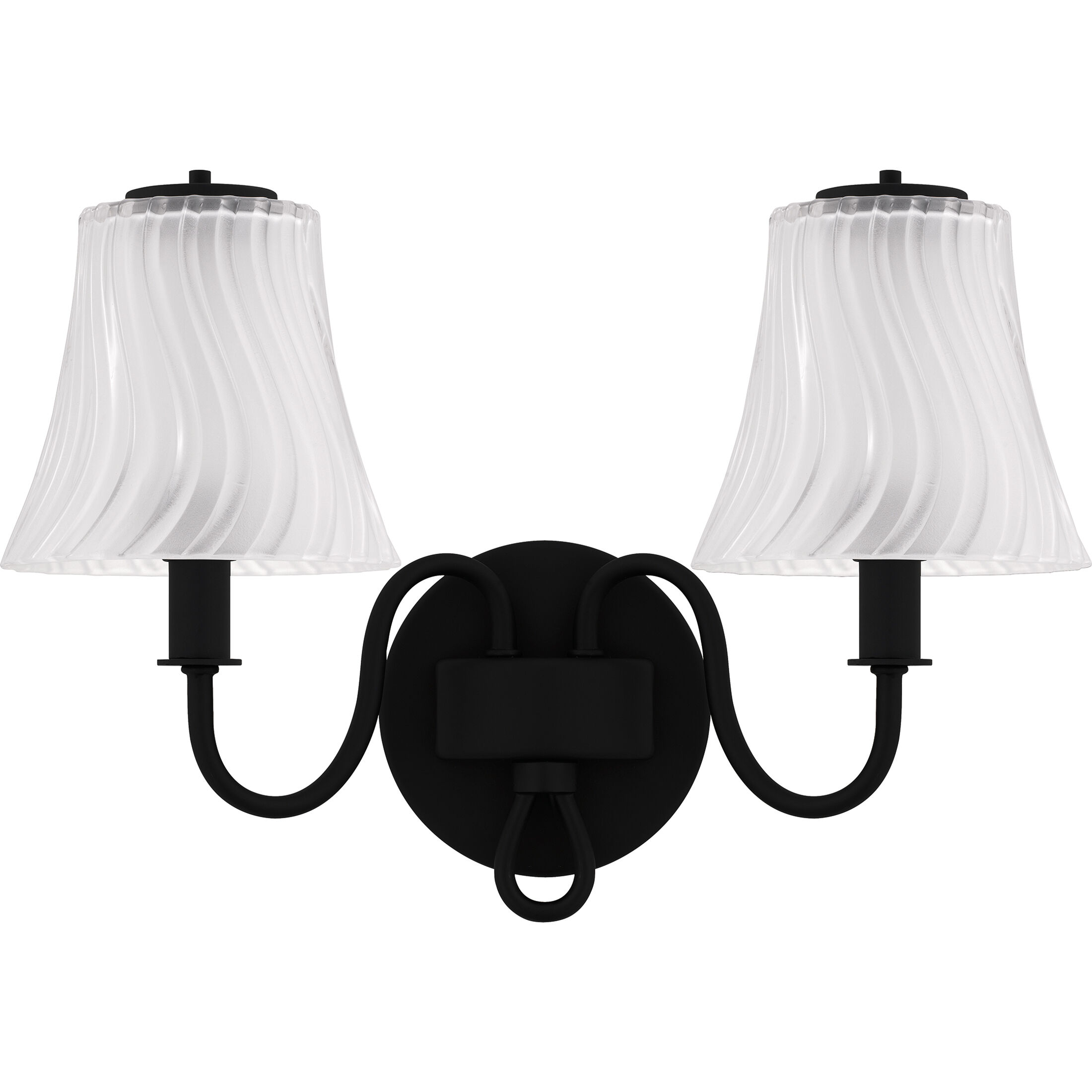 McKinney 2 Light 15.5 inch Matte Black Bath Light Wall Light, Medium