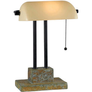 Greenville 12 inch 60.00 watt Natural Slate With Oil Rubbed Bronze Accents Desk Lamp Portable Light
