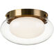 Caspian 1 Light 11 inch Aged Gold Brass Flush Mount Ceiling Light