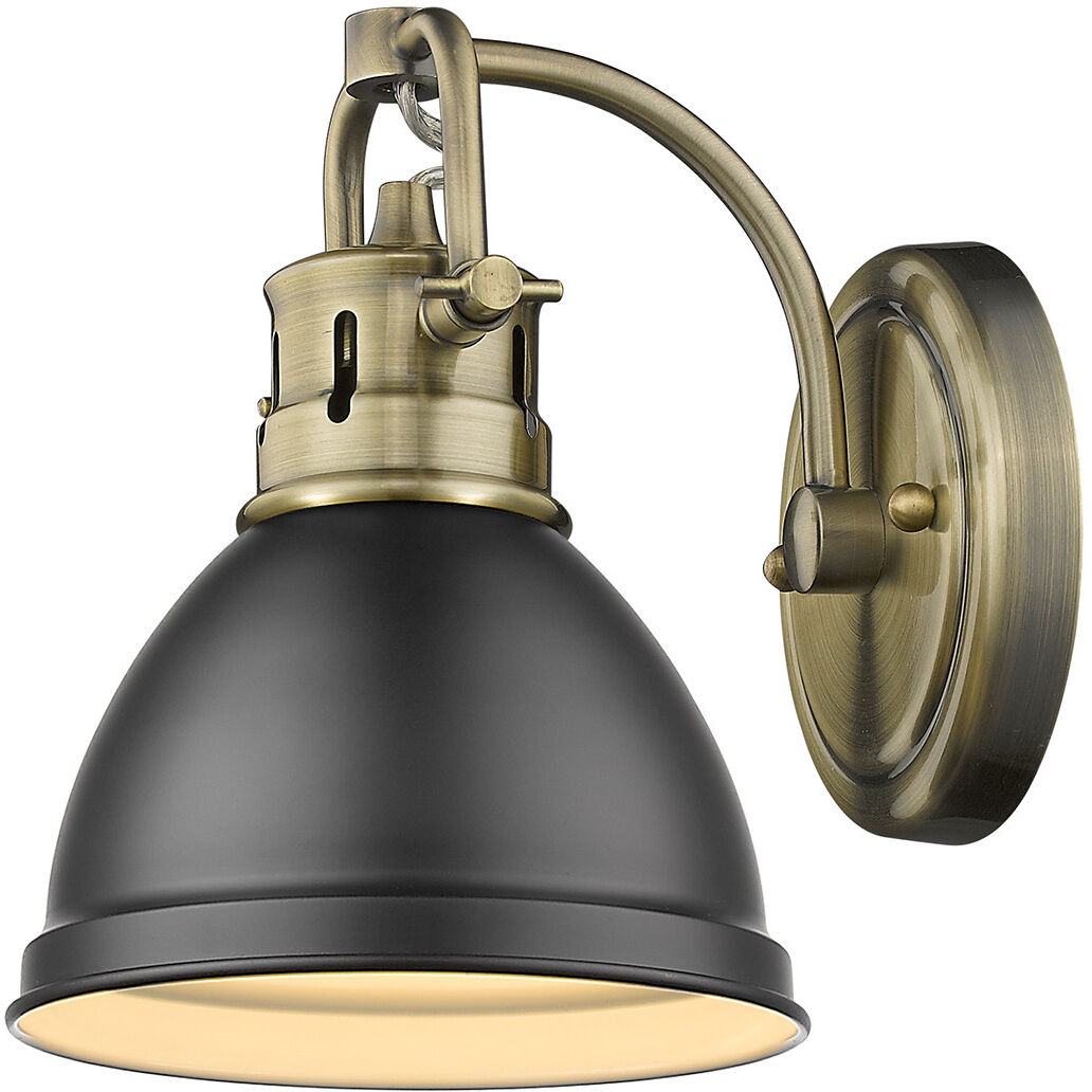 Yep Duncan Vanity Wall Light in Aged Brass, Matte Black