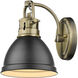 Yep Duncan Vanity Wall Light in Aged Brass, Matte Black