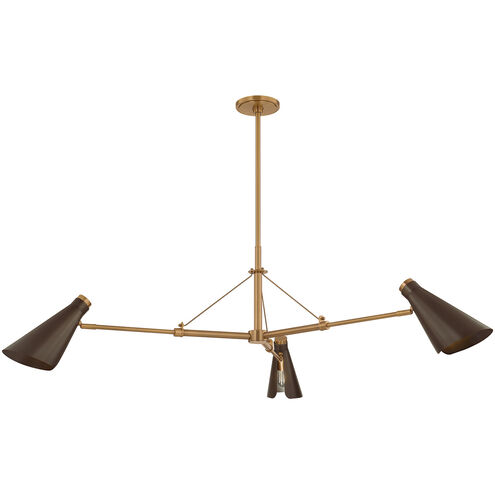 Andersen 3 Light 49.5 inch Patina Brass/Bronze Chandelier Ceiling Light