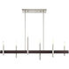 Denmark 6 Light 7 inch Brushed Nickel with Bronze Accents Chandelier Ceiling Light
