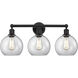 Athens 3 Light 26 inch Matte Black Bath Vanity Light Wall Light in Clear