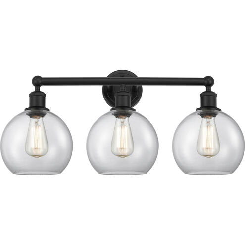Athens 3 Light 26 inch Matte Black Bath Vanity Light Wall Light in Clear