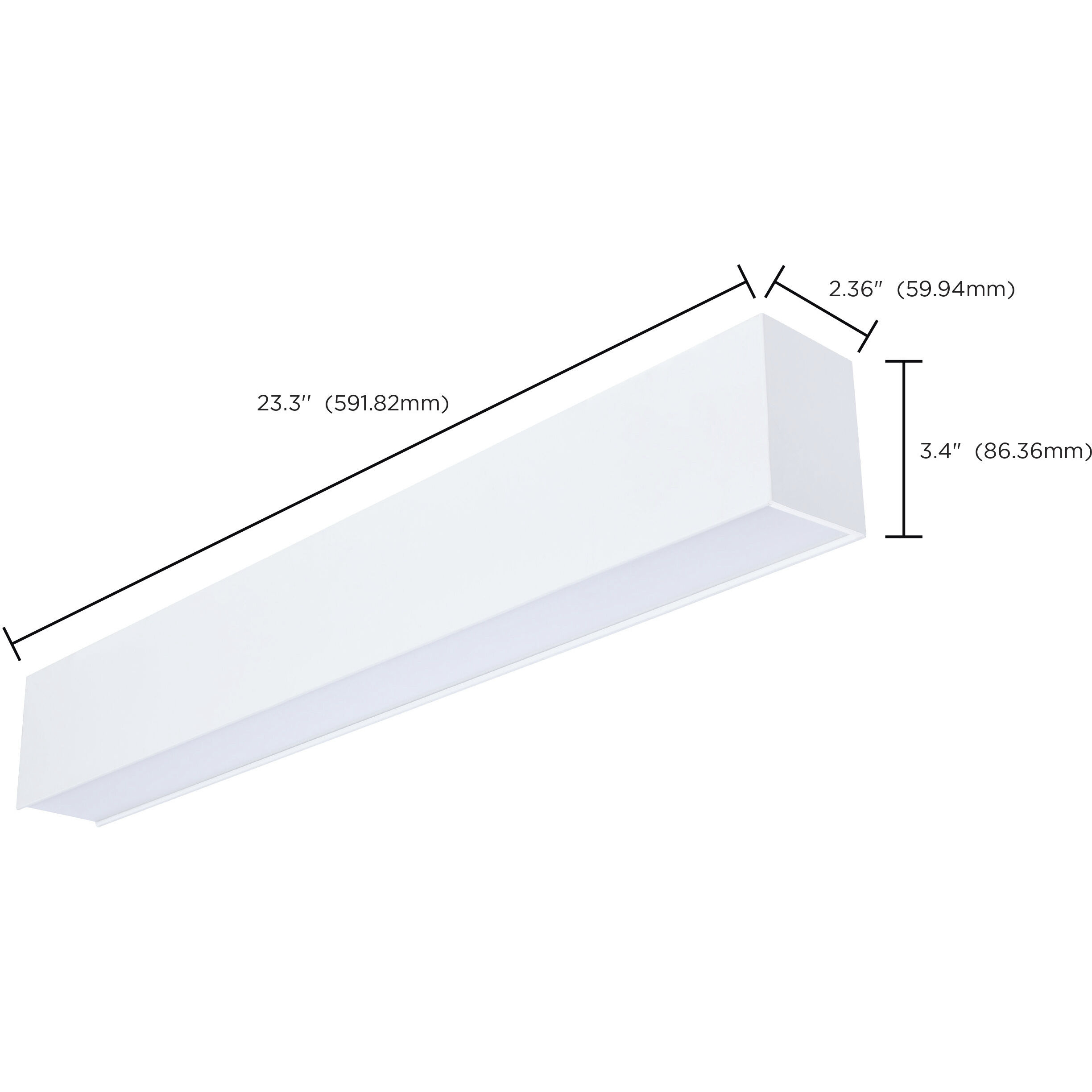 Momentum LED 2.36 inch White Linear Strip Ceiling Light