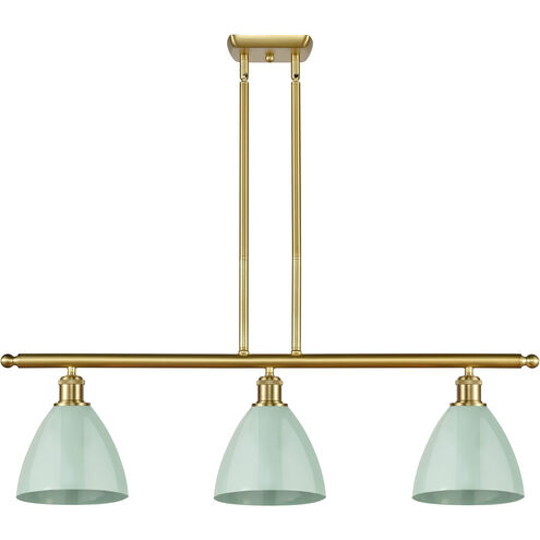 Ballston Plymouth Dome LED 36 inch Satin Gold Island Light Ceiling Light in Matte Seafoam