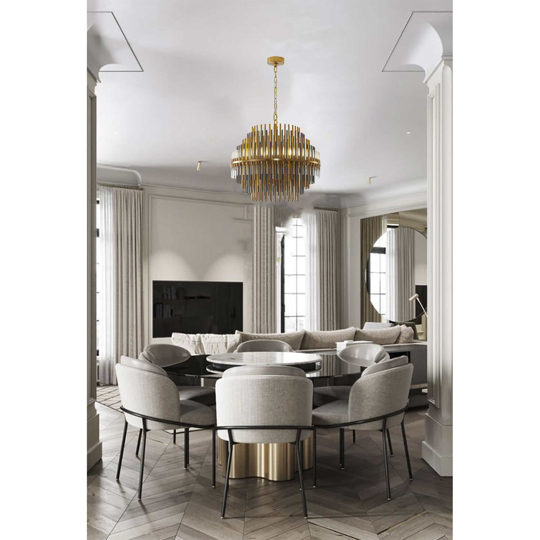 Canada 6 Light 24 inch Brass Chandelier Ceiling Light