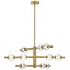 Saxon LED 36 inch Lacquered Brass Chandelier Ceiling Light